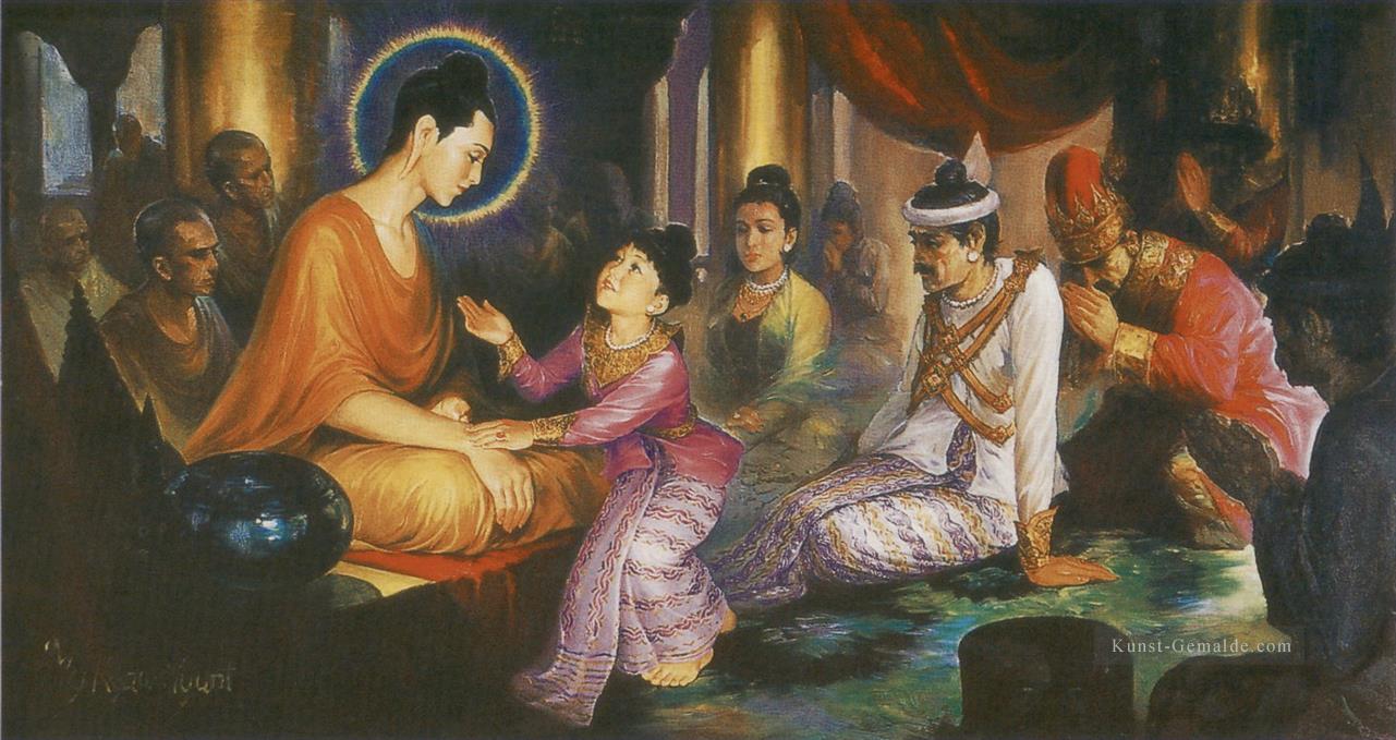 Der junge Prinz rahula veranlasste seine Mutter, für sein Erbe Buddhismus zu bitten Ölgemälde